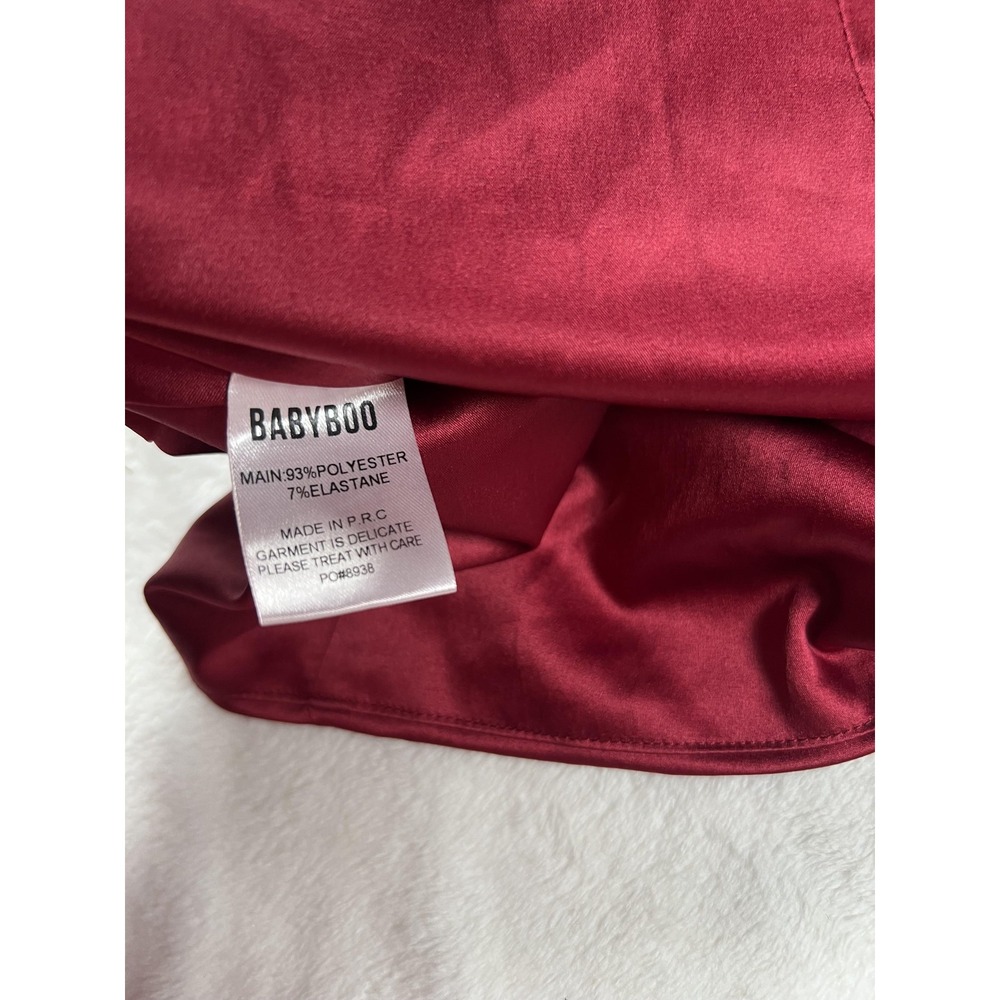 Babyboo Dress Womens Small Red Strapless Satin A-Line Fit & Flare Cocktail Party - Picture 6 of 12